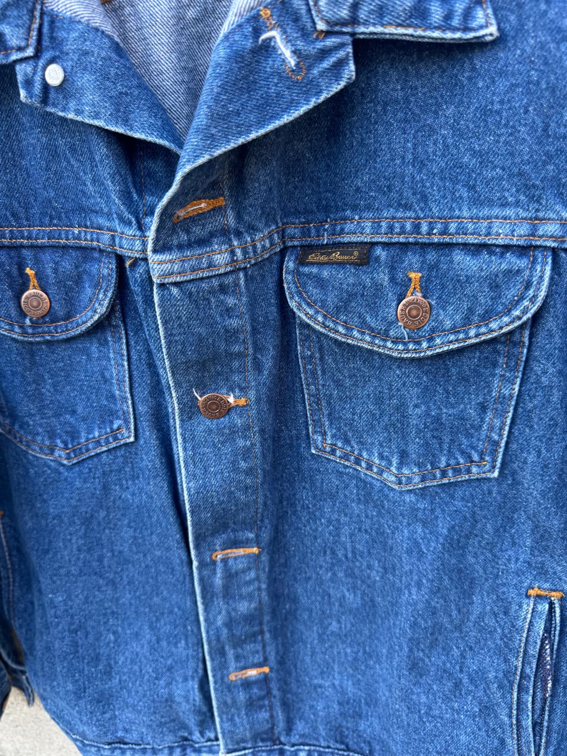 80~90s 에디바우어 빈티지 데님 트러커 자켓 L 상품이미지5