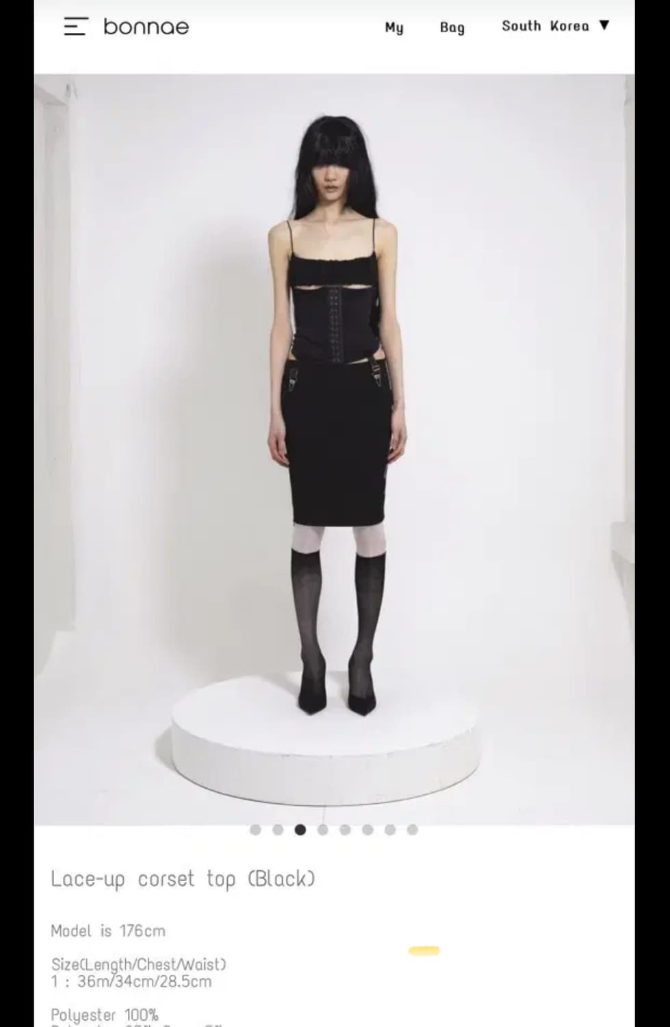 bonnae 본네 lace-up corset top black 상품이미지2