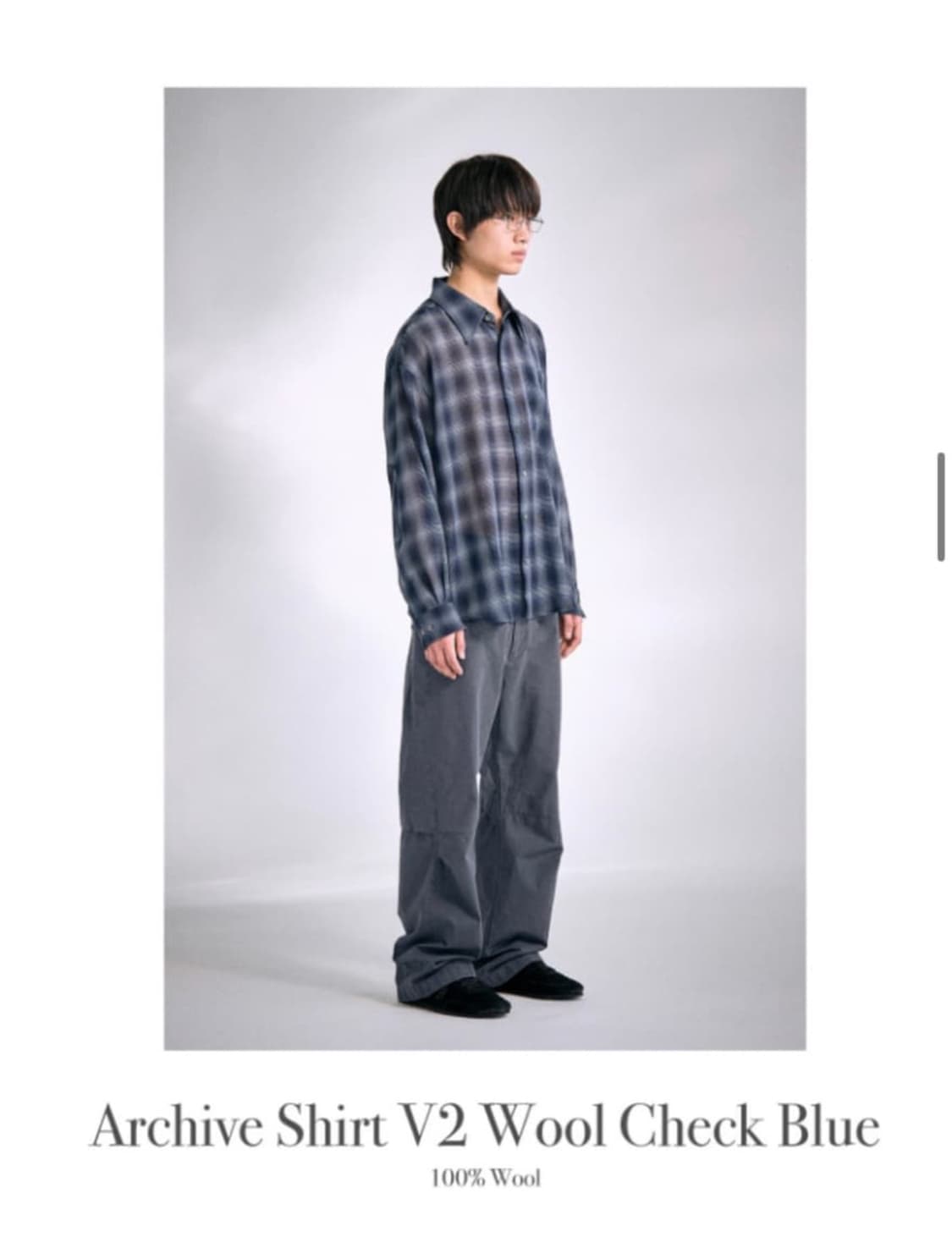 archive shirt v2 wool check blue m 상품이미지2