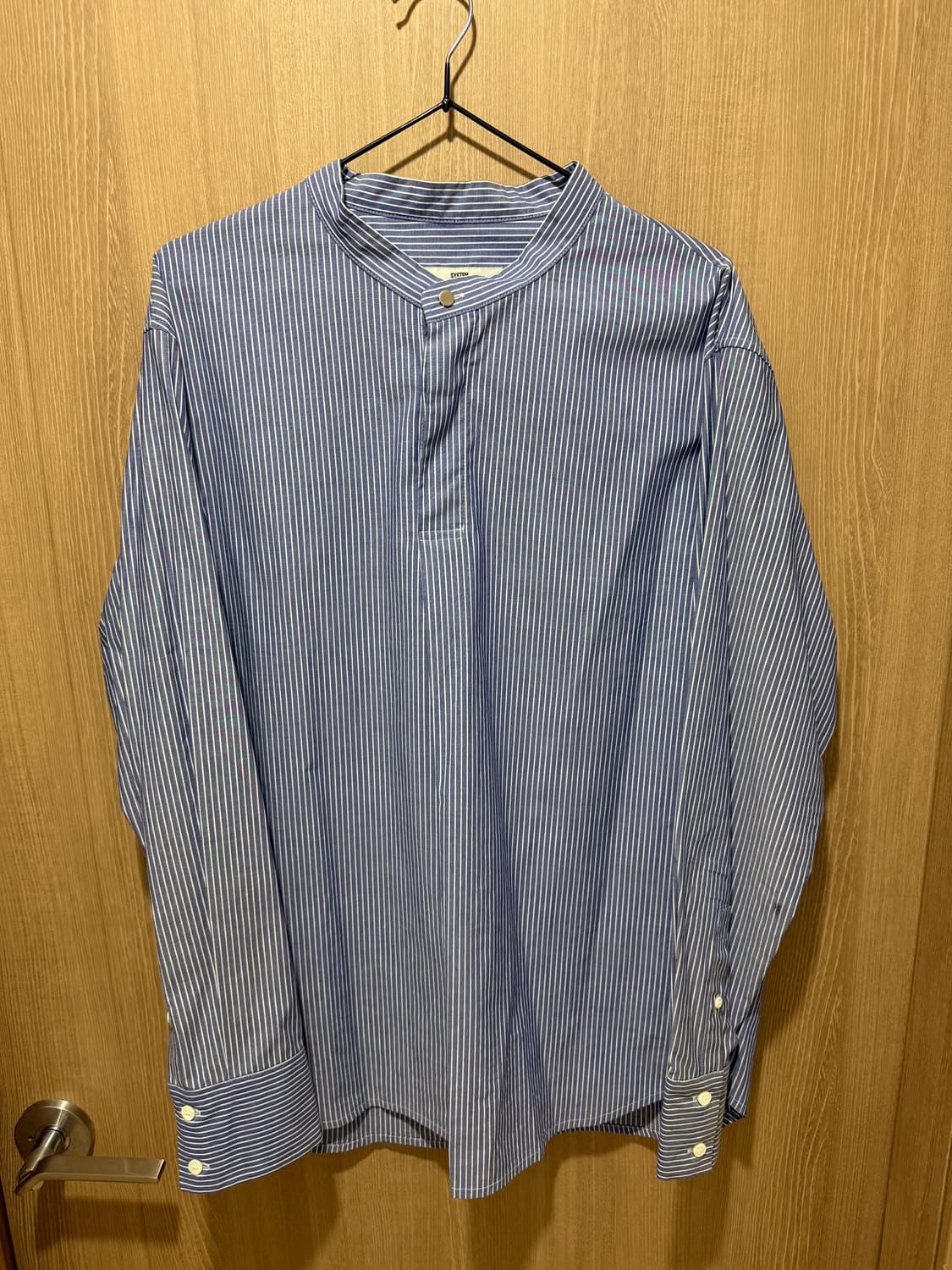 한섬 시스템옴므 스트라이프 오버핏 튜닉 셔츠 95 상품이미지1