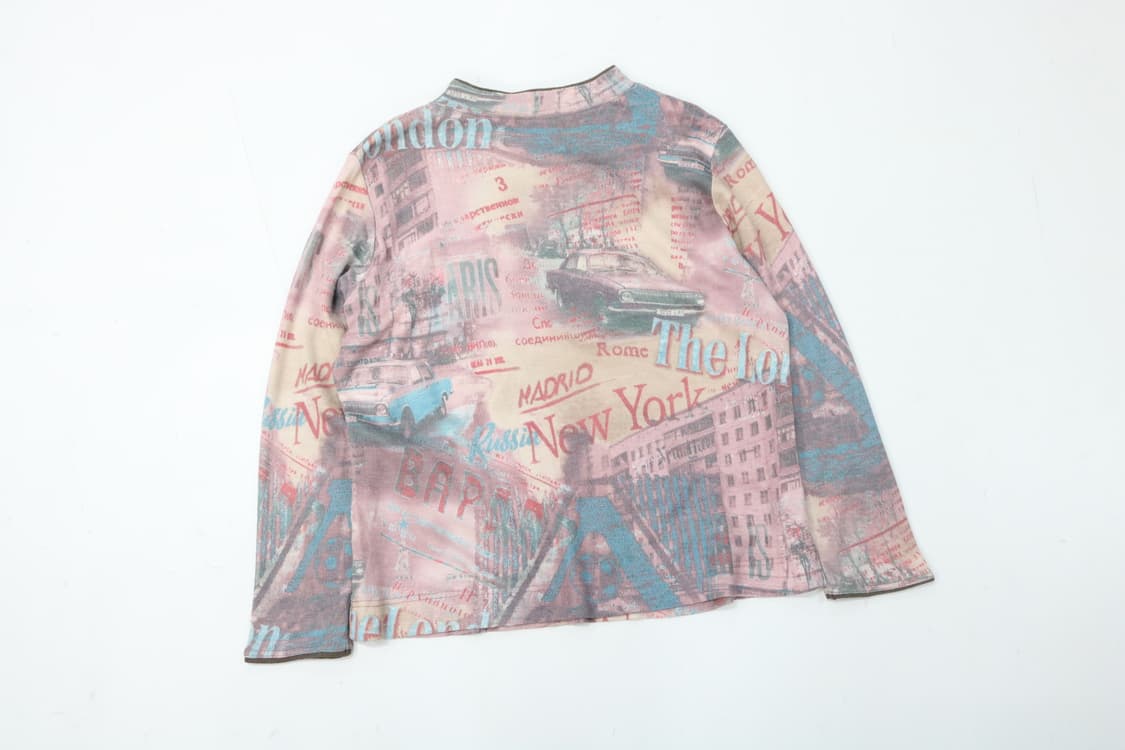 Ammlette 암렛 빈티지 시티 그래픽 하이넥 롱슬리브 티셔츠 상품이미지5