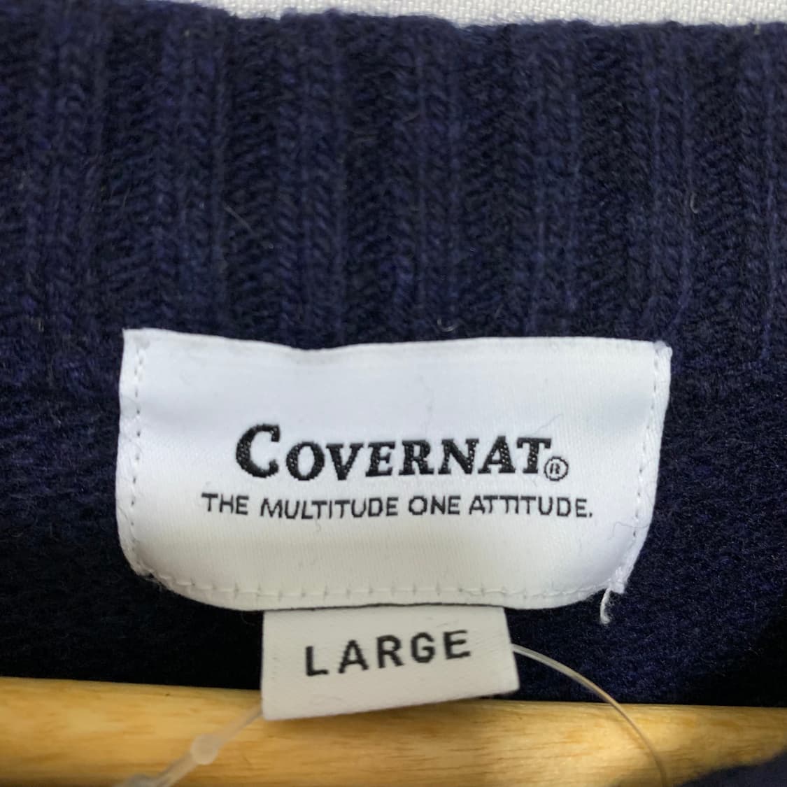 커버낫 빈티지 빅 로고 니트 네이비 L 상품이미지7