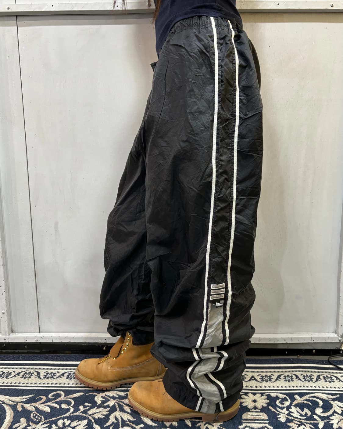 90s ADIDAS 블랙 &화이트 트랙팬츠 상품이미지1