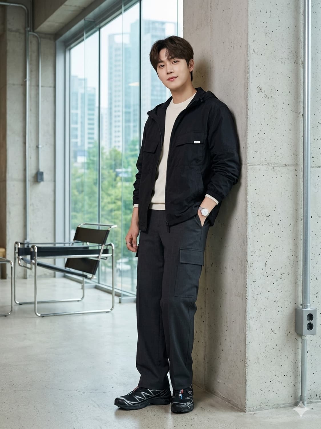 스노우피크 블랙 후드 바람막이 자켓 상품이미지1