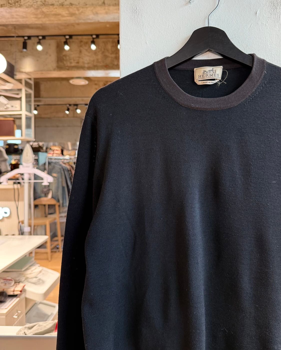 에르메스 블랙 라나 매리노울 라운드 니트  상품이미지4