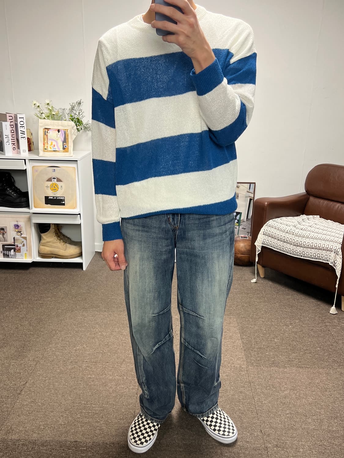 noun 노은 절개 데님팬츠 블루 0사이즈 (30) 상품이미지5