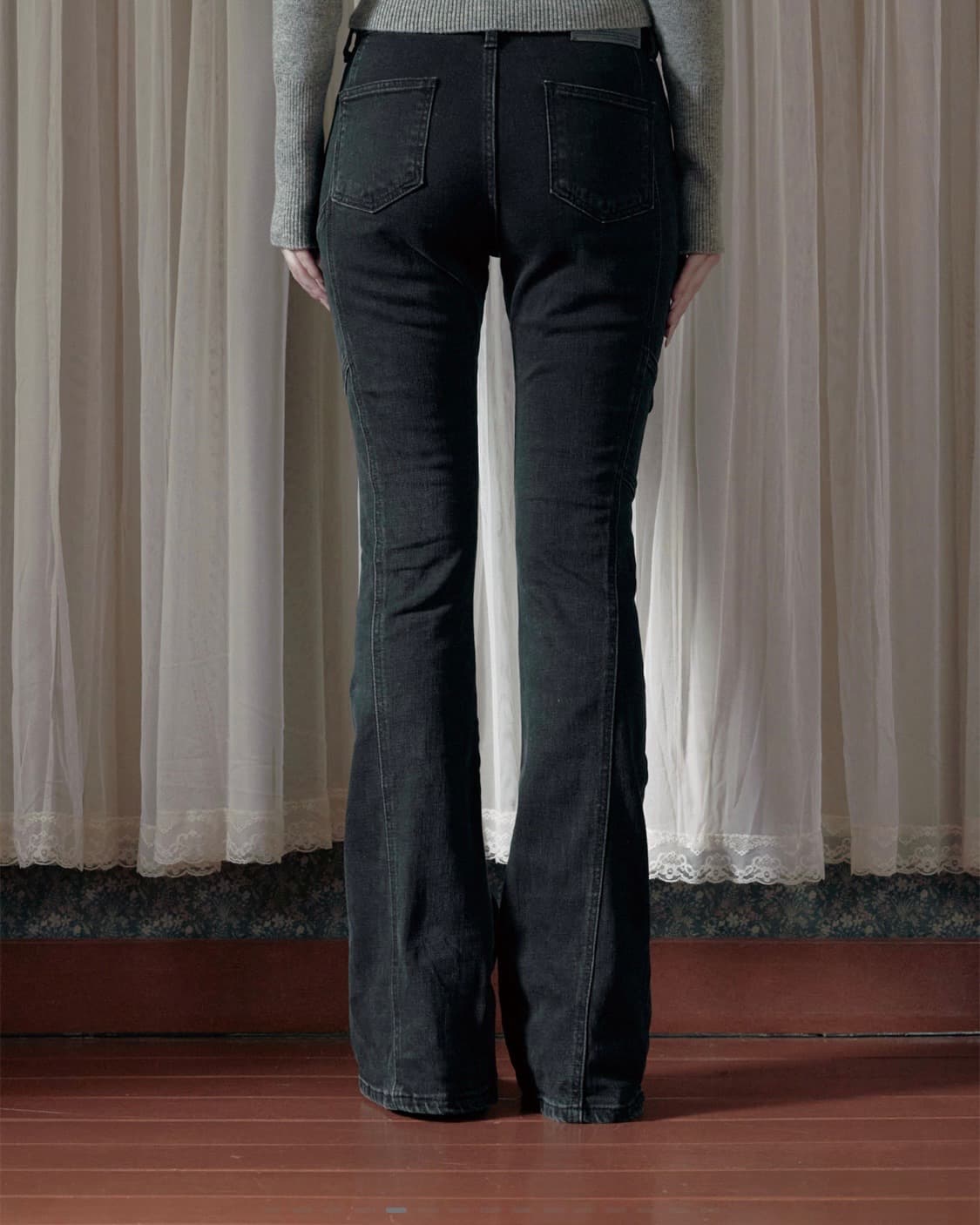 보헴서 bohemseo 사이드포켓 부츠컷 진 딥 그레이 s 상품이미지4