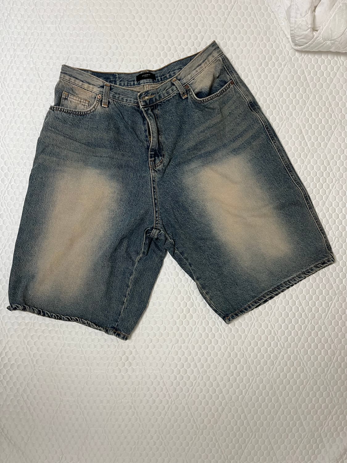 워싱 데님 버뮤다 팬츠 상품이미지1