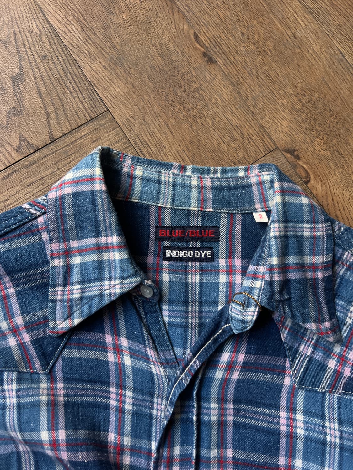 [M]BLUEBLUE 블루블루 인디고 다잉 버튼다운 웨스턴 셔츠 상품이미지2