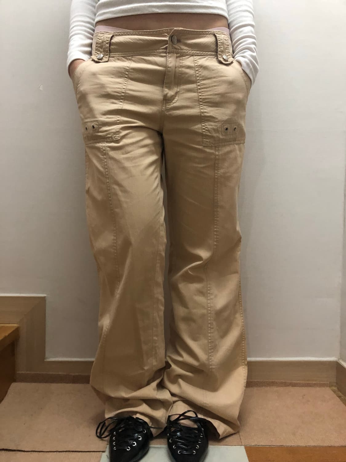 빈티지 베이지 포켓 디테일 팬츠 상품이미지5