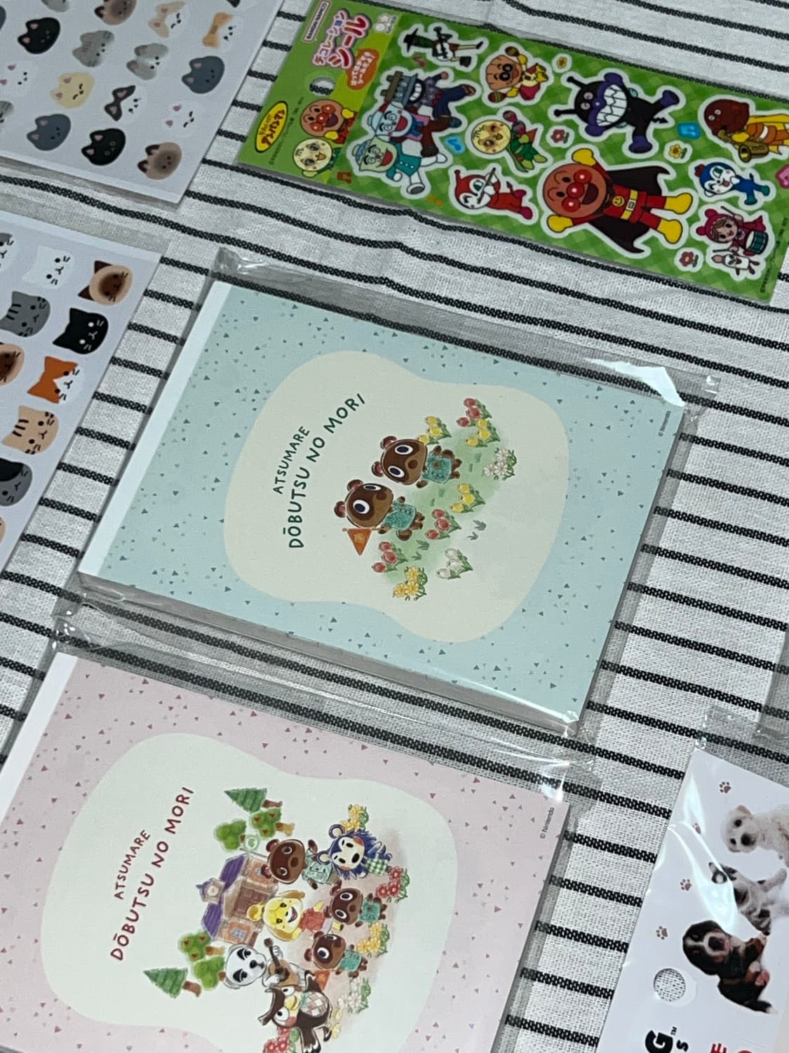 리락쿠마 동물의숲 더독 호빵맨 강아지 고양이 떡메 스티커 9종 일괄 상품이미지3