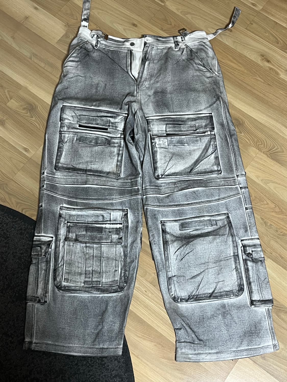 Project gr 페인티드 데님 카고 더티 화이트 3사이즈 상품이미지2