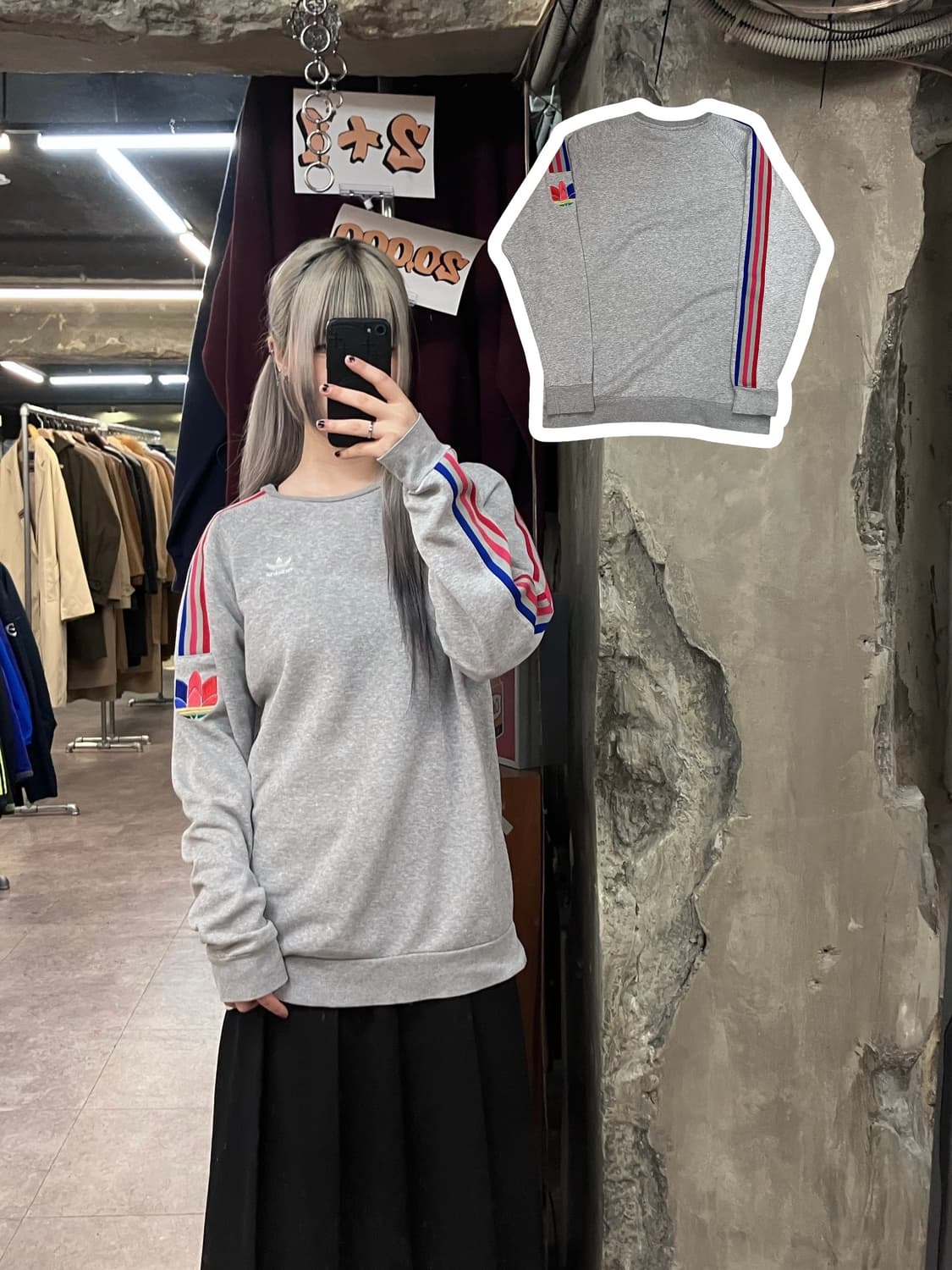 아디다스 맨투맨 그레이 XL  #csz3538 상품이미지1