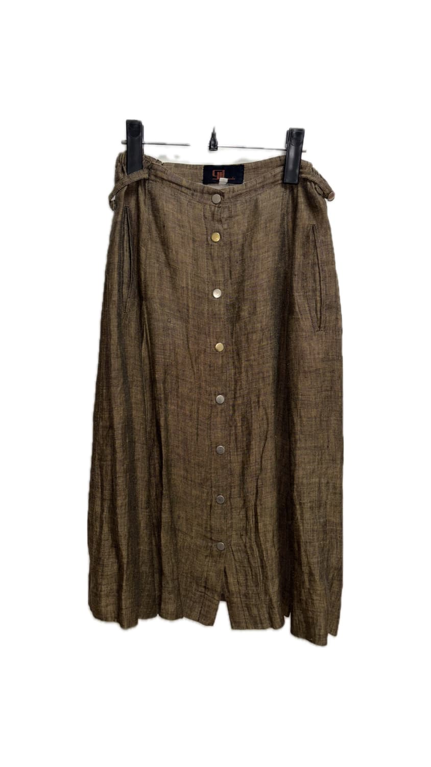 빈티지 린넨 브라운 스커트 상품이미지1