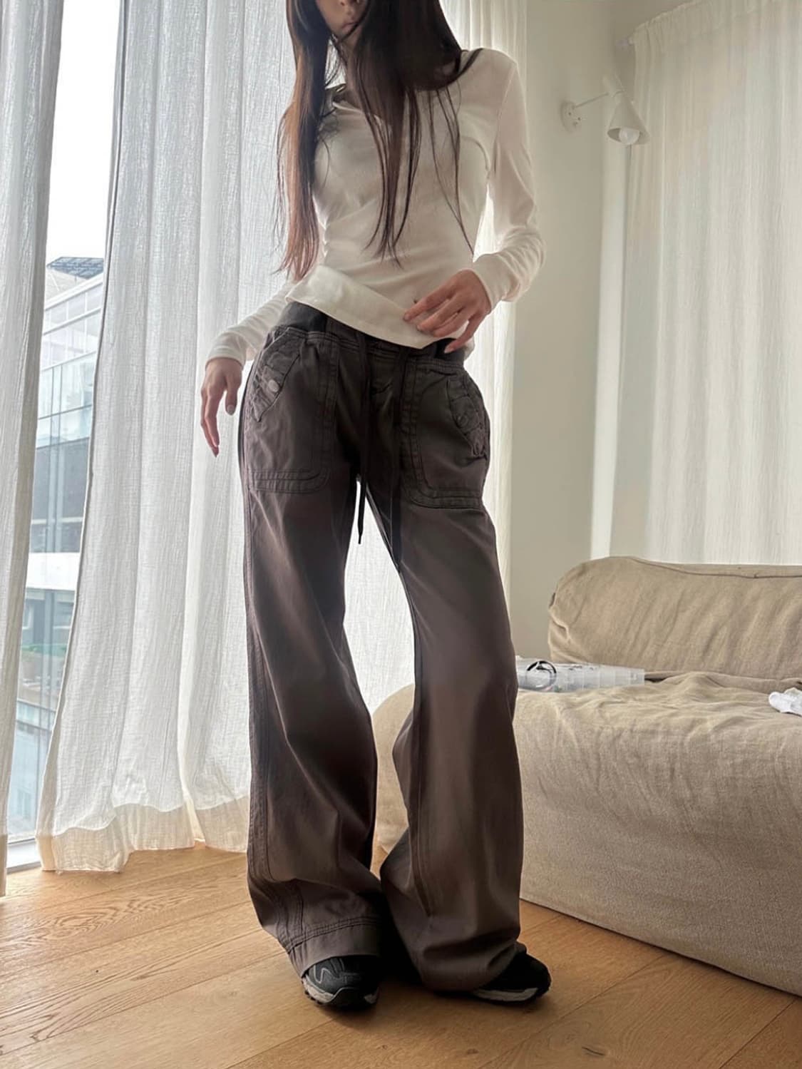 사토미라디오 Banding low pocket pants 상품이미지2