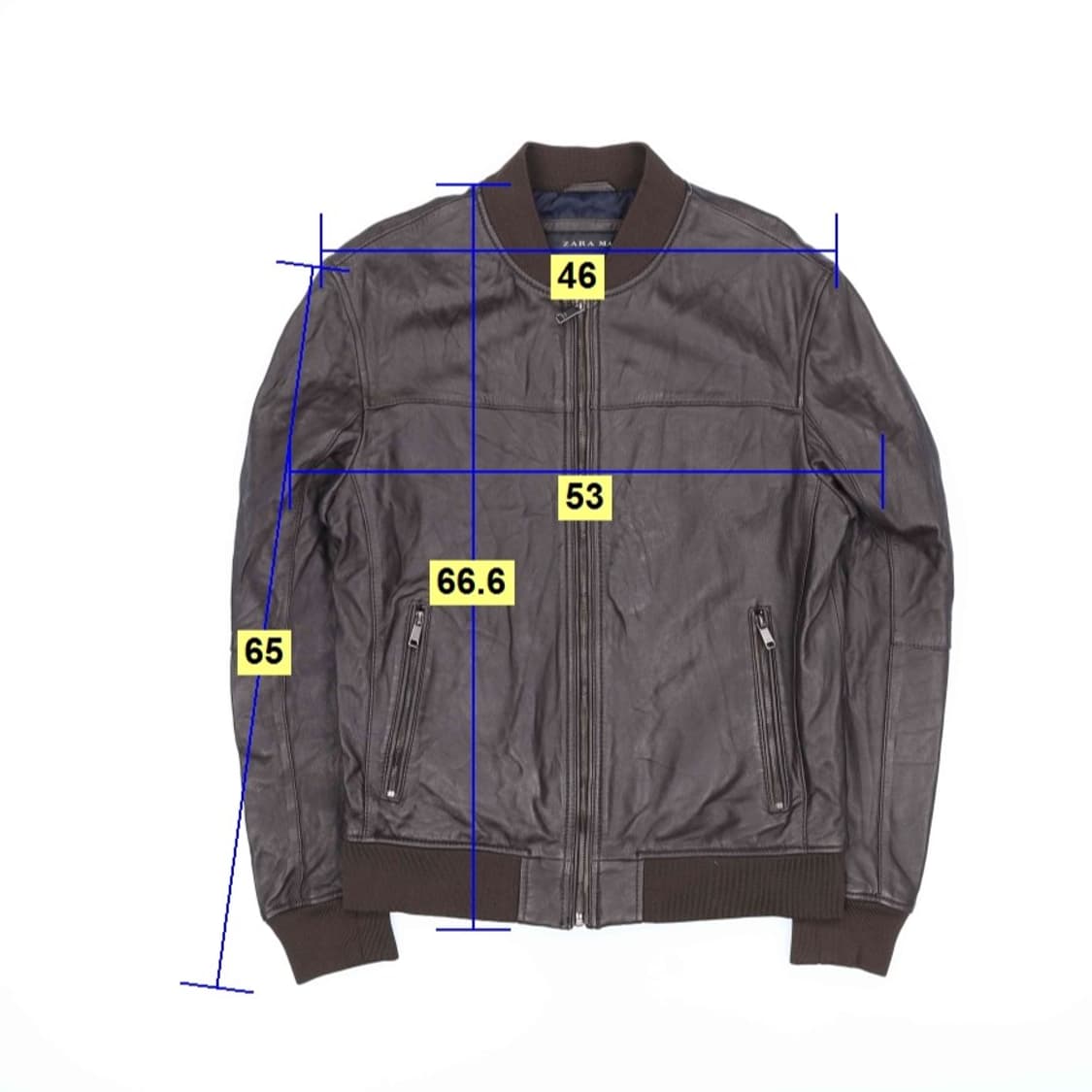 US L 자라 맨 싱글 양가죽 블루종 자켓 4167 상품이미지9