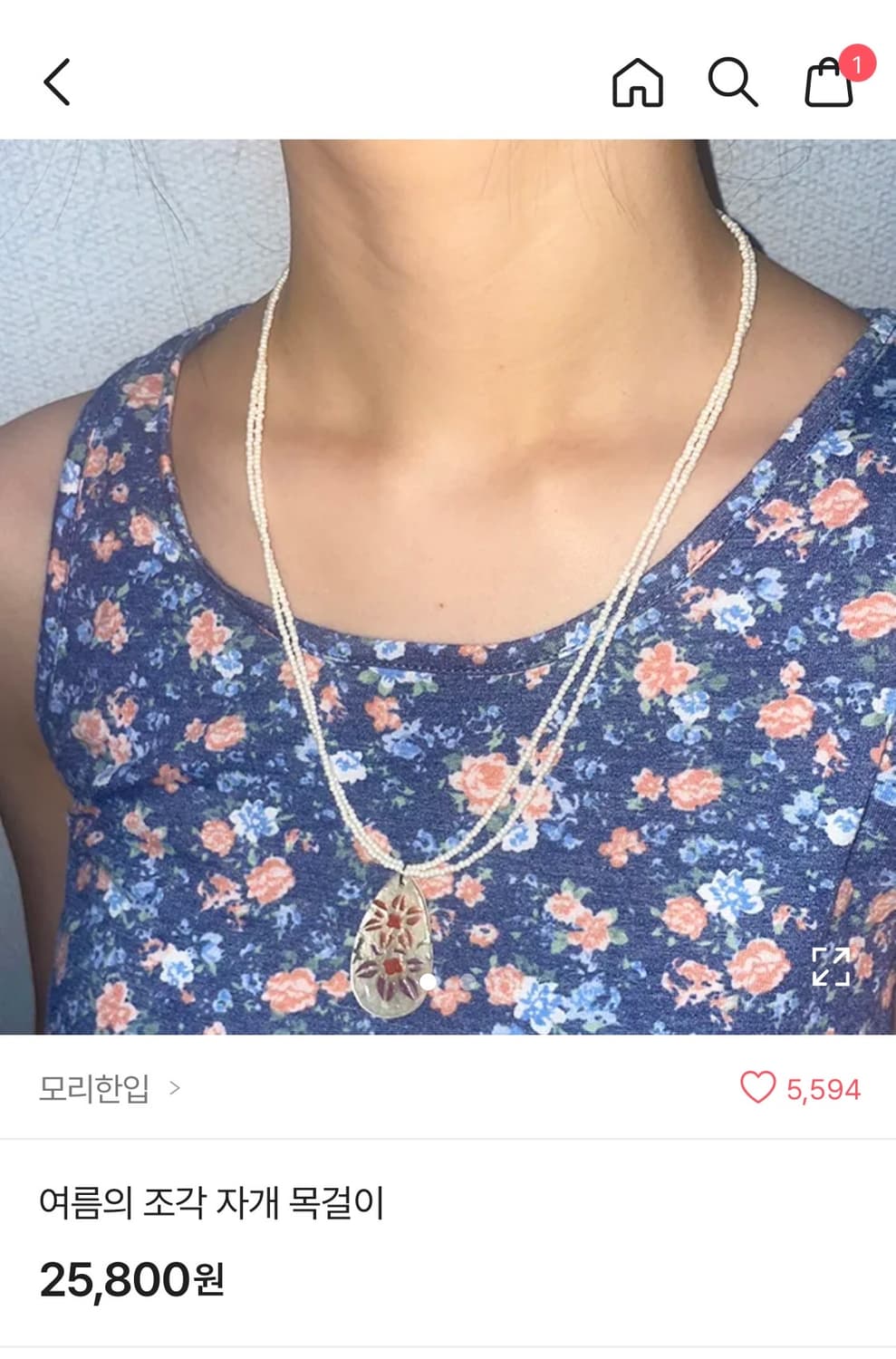 [모리한입] 여름 자개 목걸이 상품이미지2