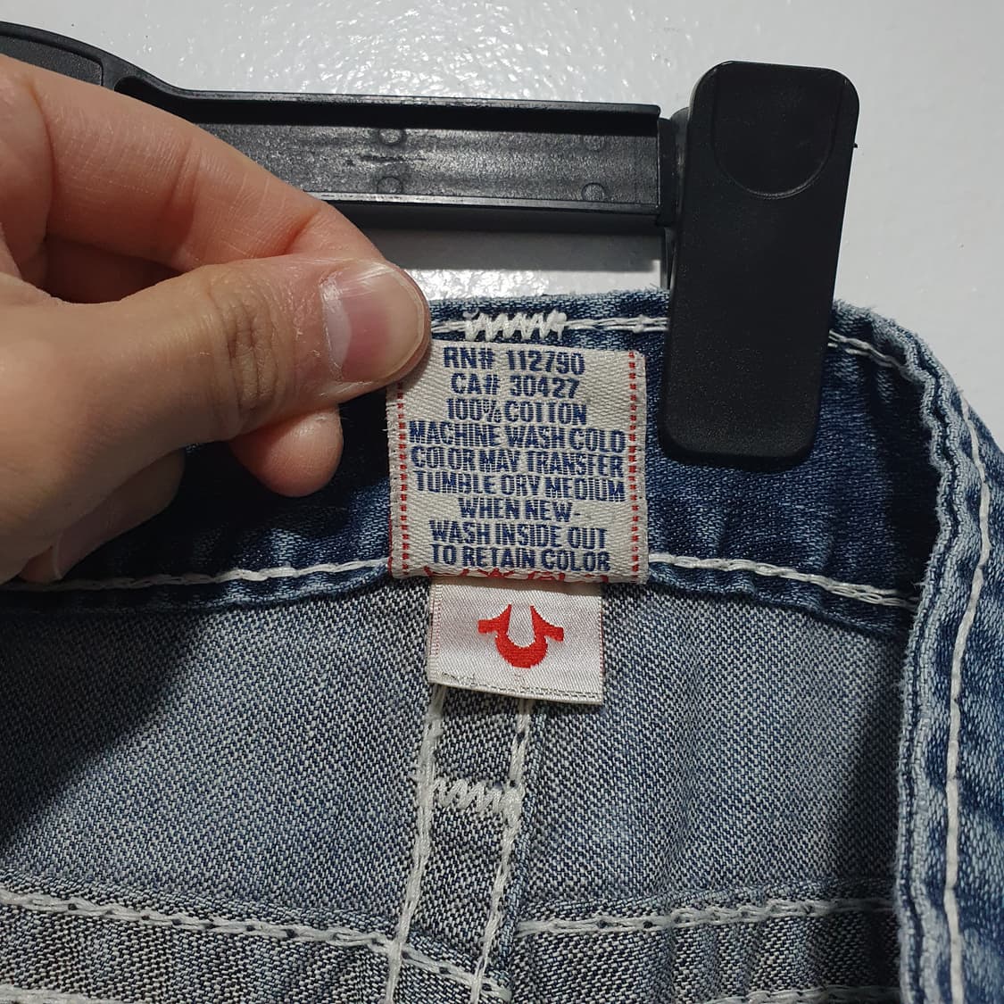 34인치) 트루릴리전 USA 베키 슈퍼 티 U 스티치 데님 팬츠 연청 상품이미지6