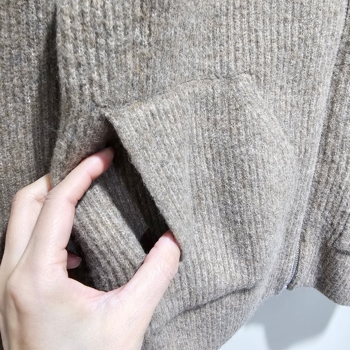 BEAKER 비이커 22FW 아웃포켓 칼라넥 니트 집업 카디건 ~55 상품이미지7