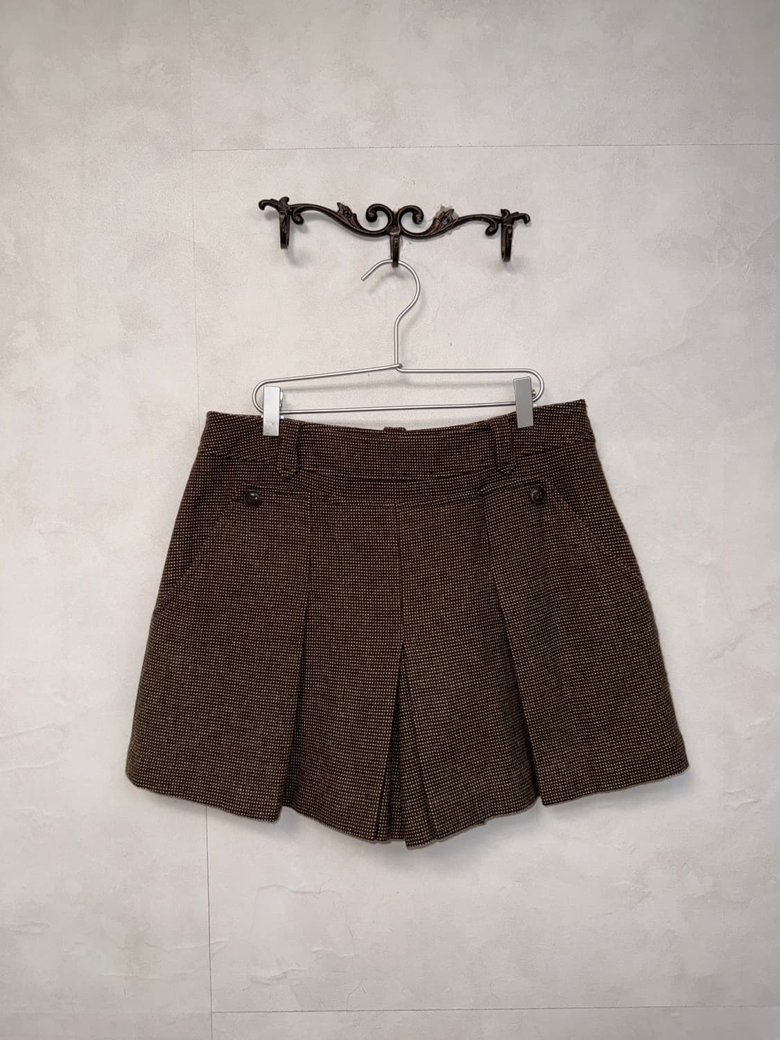Brown wool pleats short pants  상품이미지1