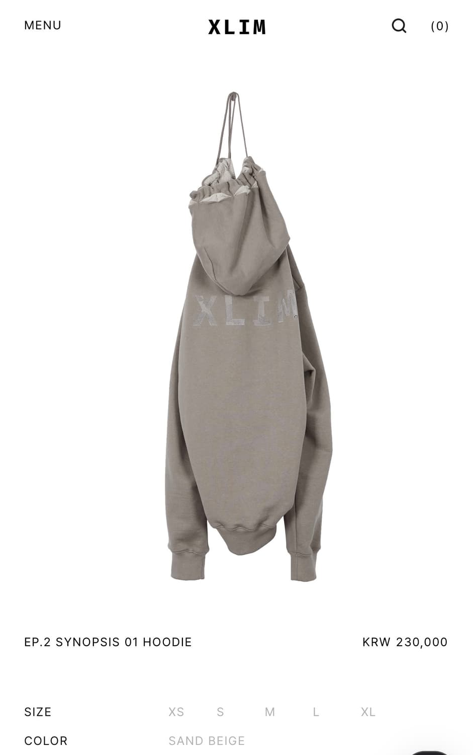 엑슬림 ep.2 베이지 후드티 3사이즈 판매 상품이미지2