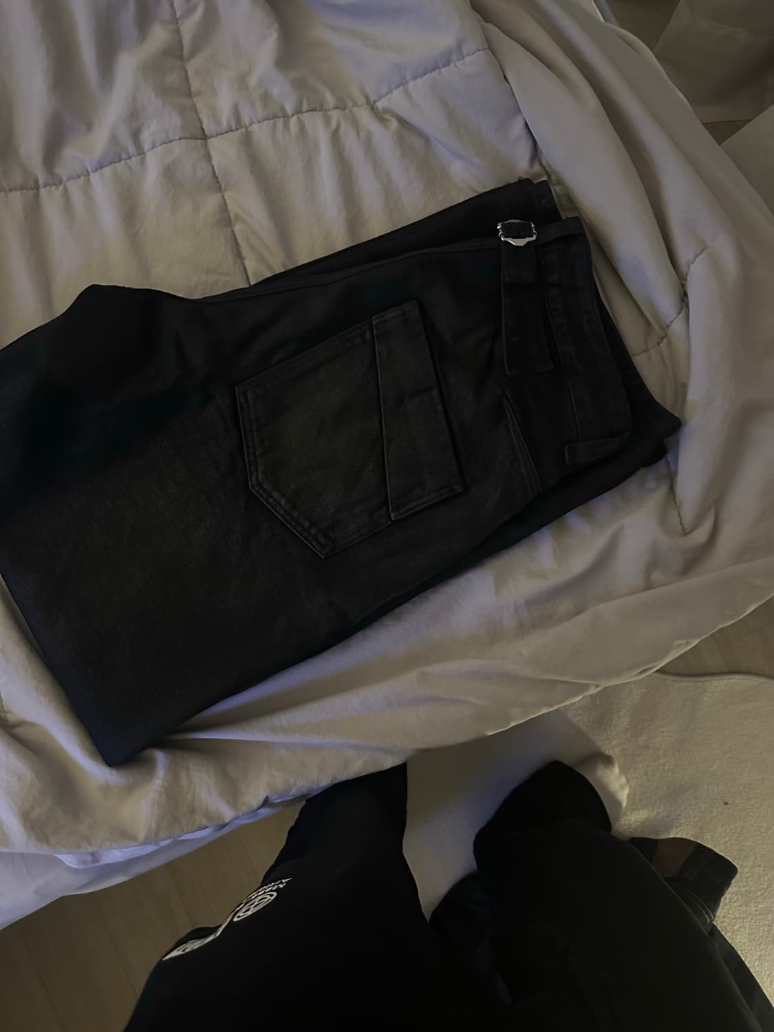 [노운 × 우연]wide coated denim pants  상품이미지2