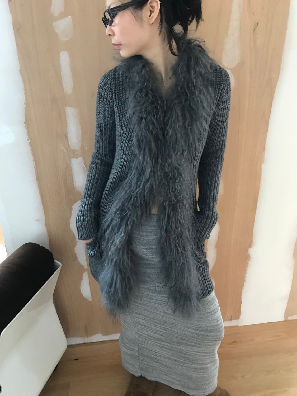 vintage grey long skirt 상품이미지5