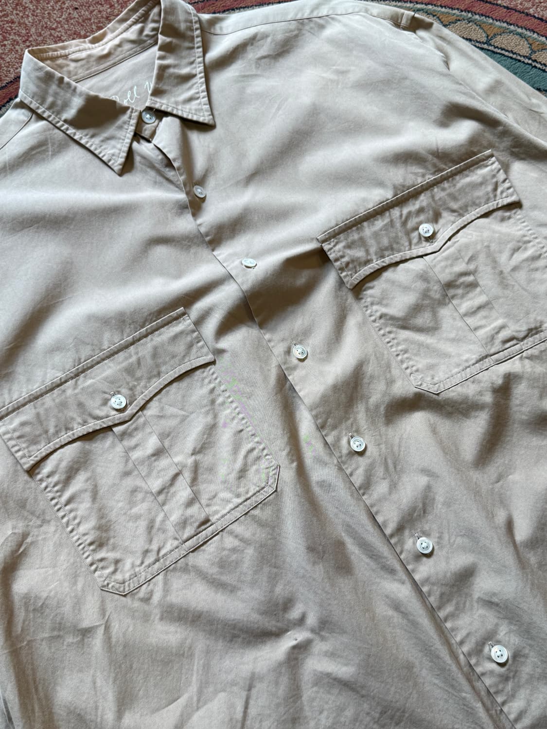 Porter Classic Roll Up Shirt Beige Color 상품이미지5