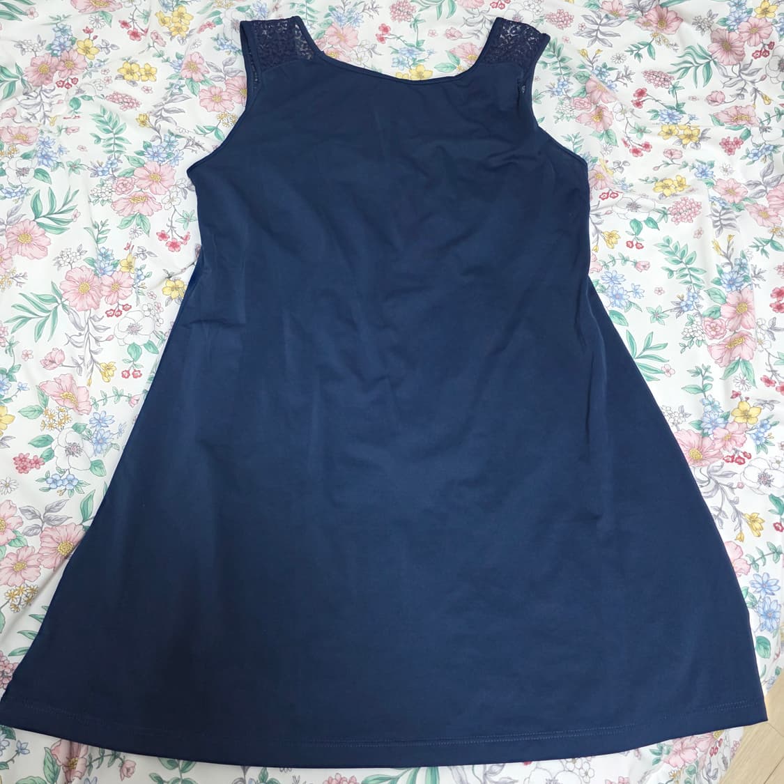 **서비스) 네이비 레이스 슬리브리스 민소매 속 슬립원피스 상품이미지2