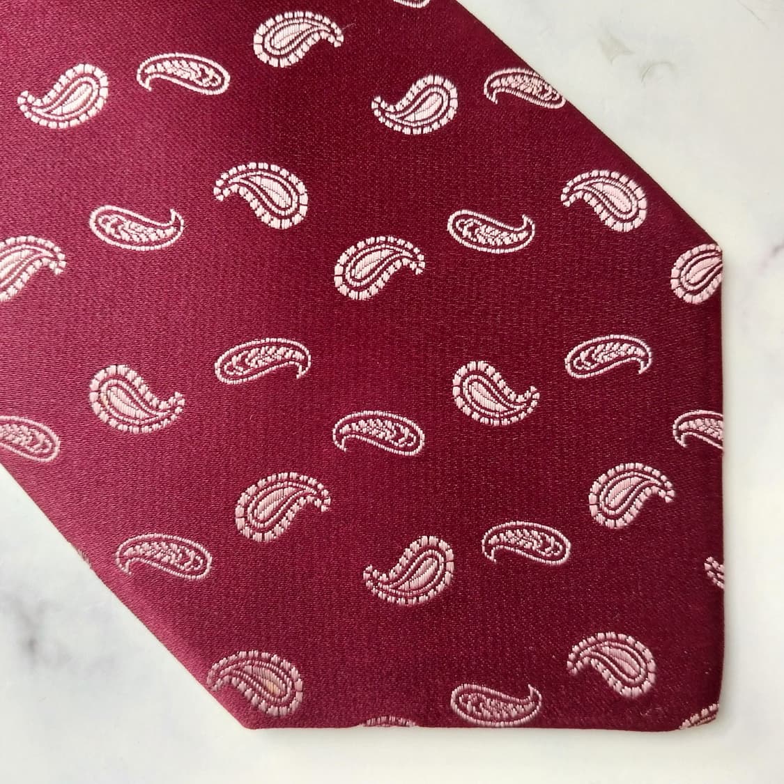 듀퐁 실크 와인 페이즐리 패턴 넥타이 9.2cm 새제품 k2049 상품이미지5