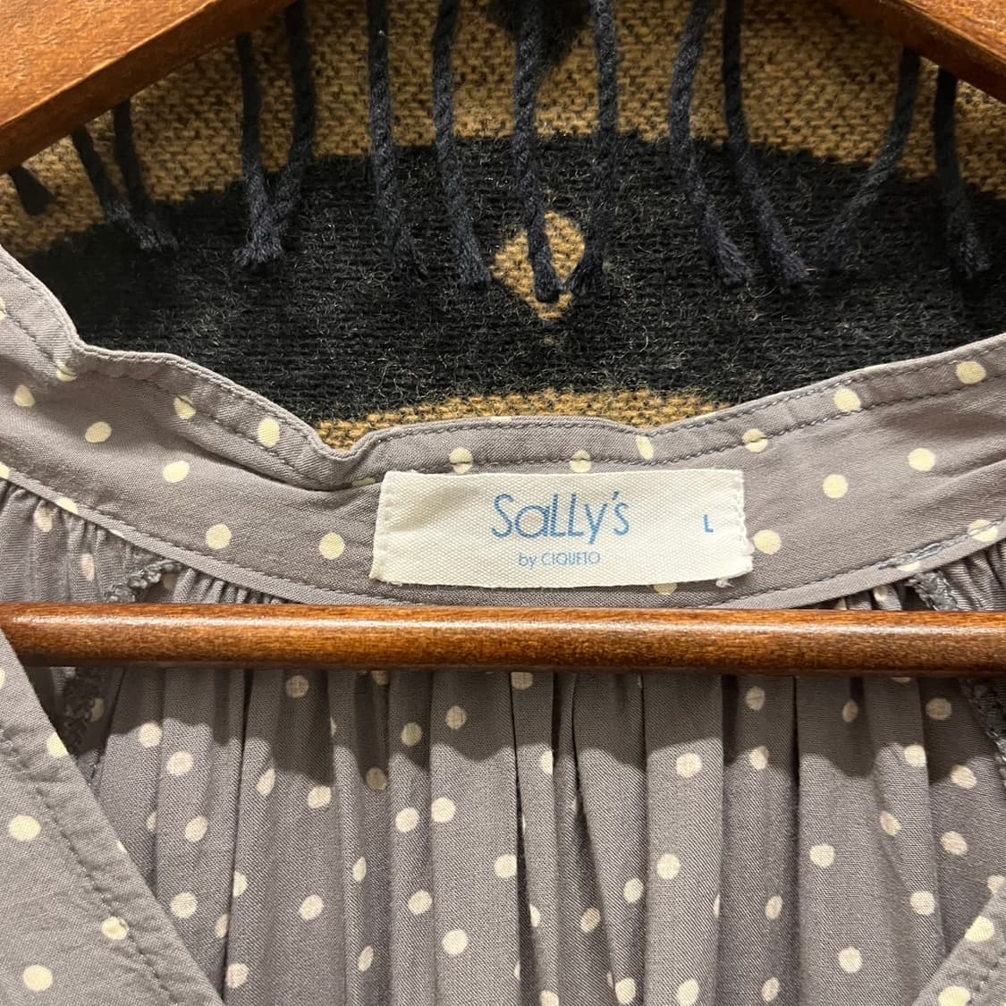 빈티지 코지 러블리 시어 아방 도트 블라우스 반팔티 K0038 상품이미지5