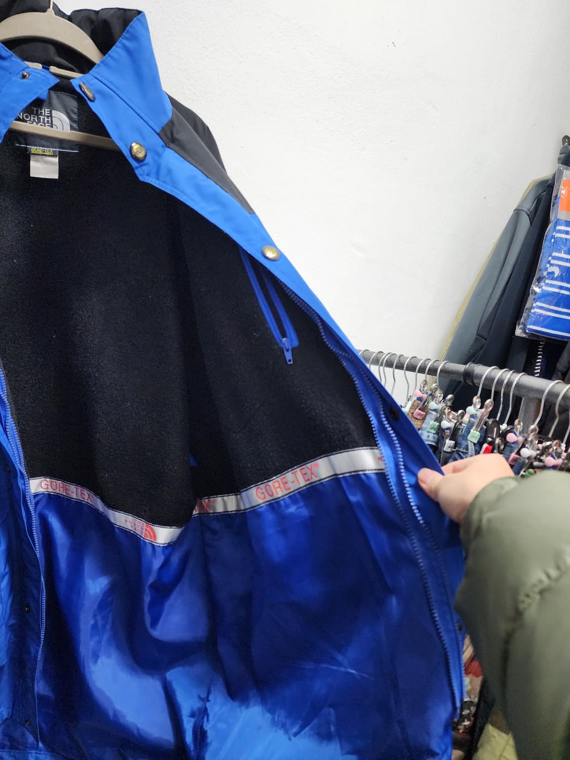 (빅사이즈) 90s 노스페이스 고어텍스 블루 블랙 바람막이 XXL 상품이미지7