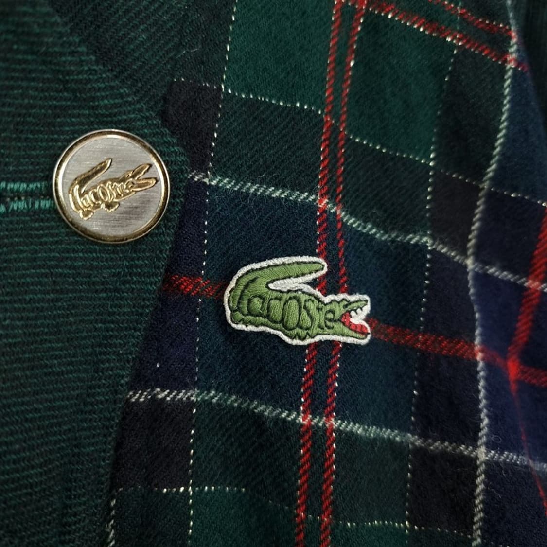 [라코스테] 로고 패치 빈티지 체크 블루종 자켓 M17802 상품이미지6