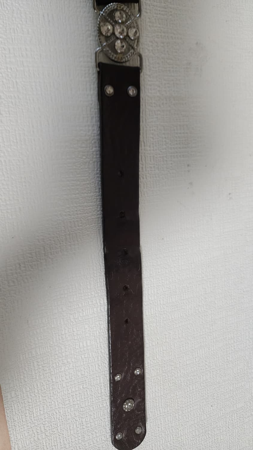 니콜 통가죽 큐빅 징 여성 벨트 상품이미지5