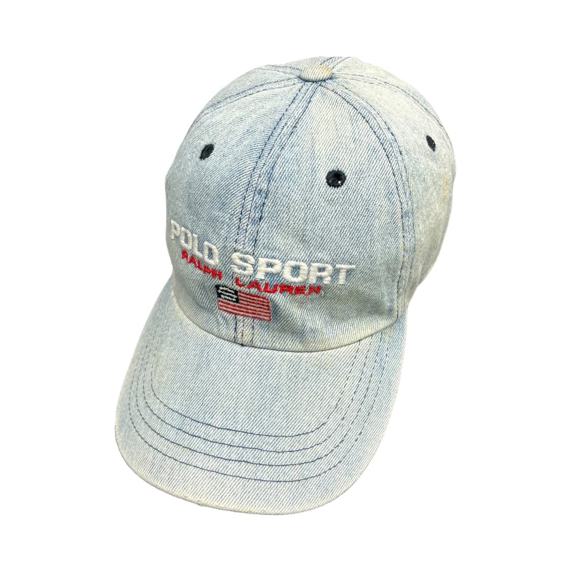 [OS] 폴로 성조기 로고 데님 볼캡 상품이미지1