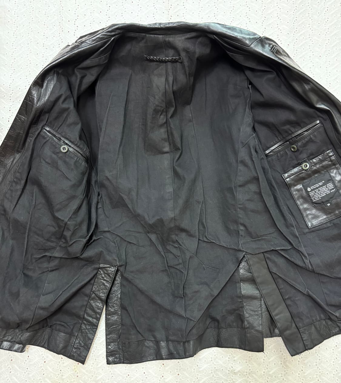 90s Acne action jeans Vintage 가죽 원버튼 자켓 상품이미지7