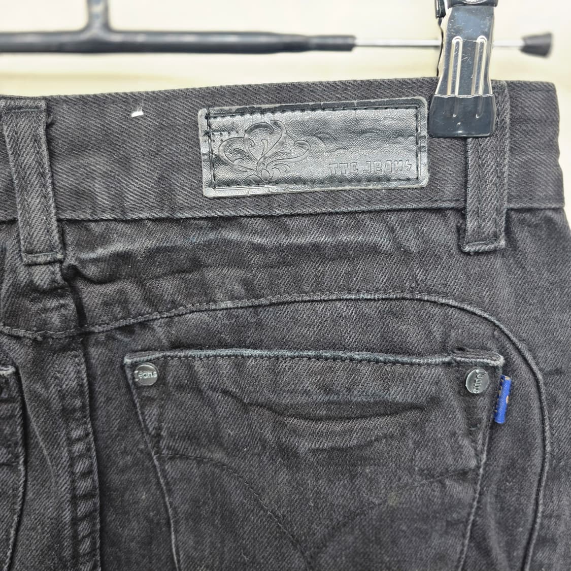 Y2K 블랙 데님 스커트 패턴 장식 상품이미지6