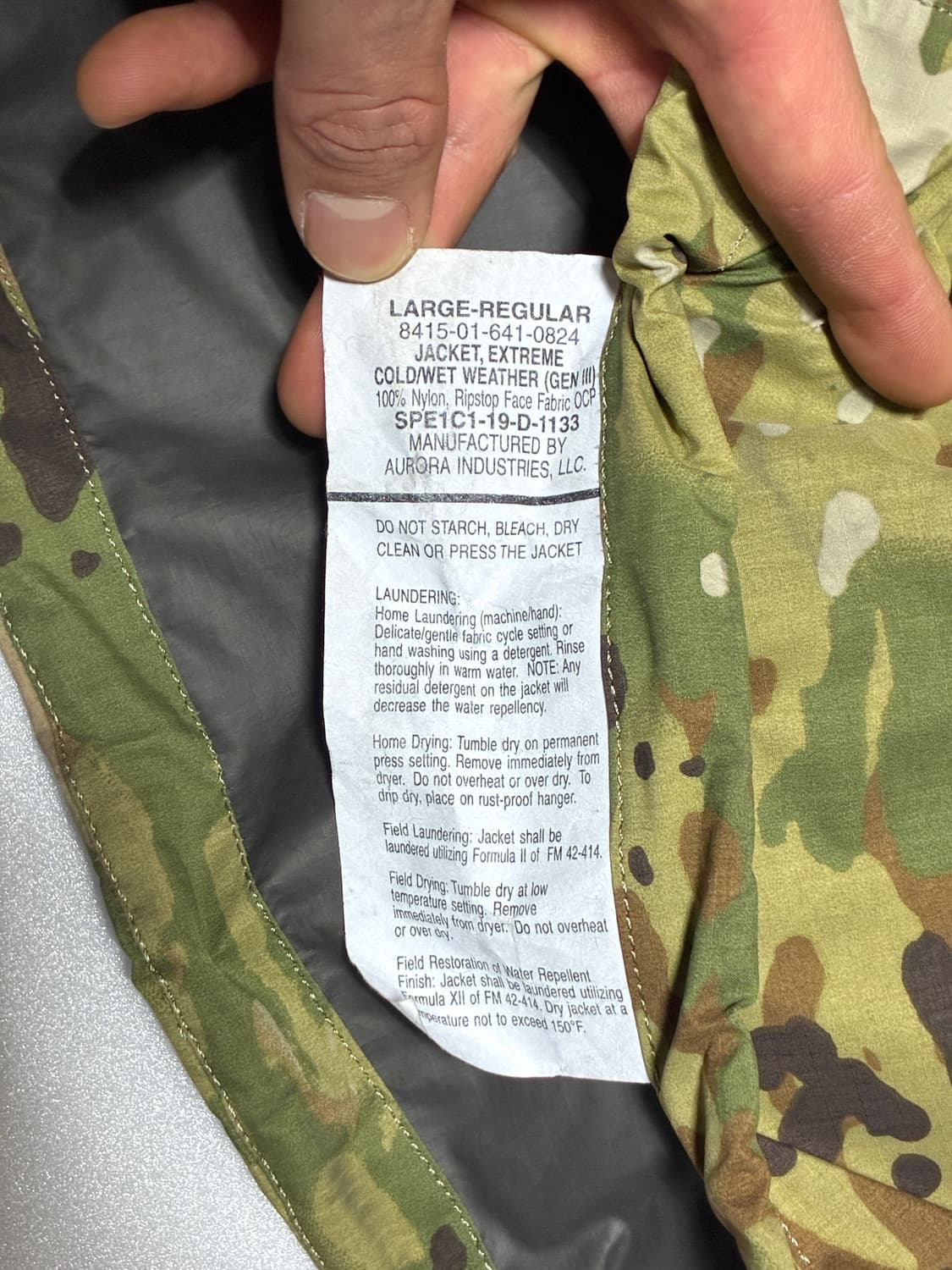 미군 고어텍스 쉘 자켓 (105) LR 상품이미지4