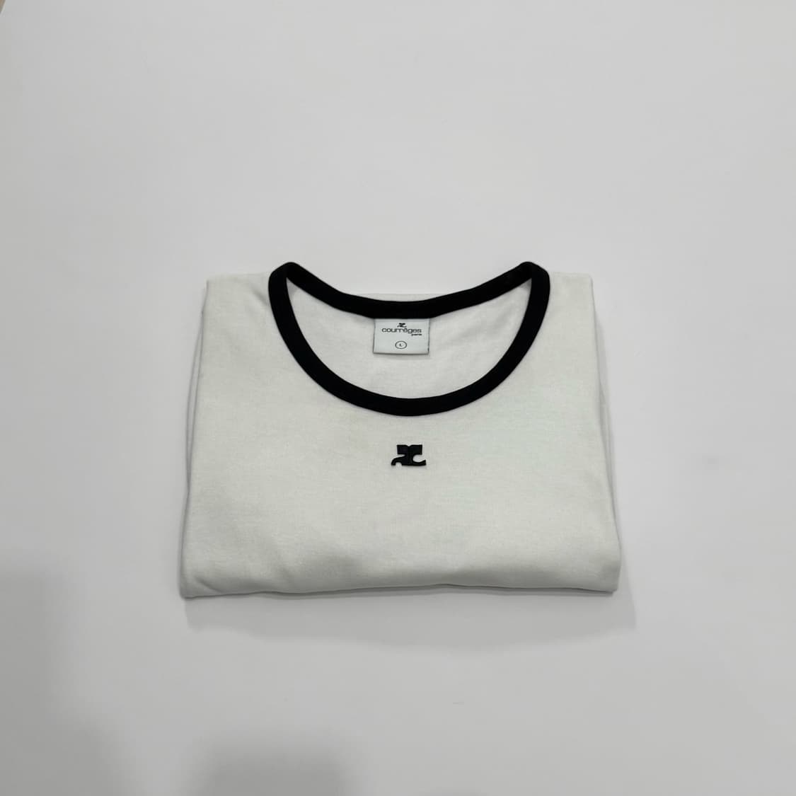 쿠레주 Courreges 콘트라스트 링거 티셔츠 반팔 남성 L 상품이미지3
