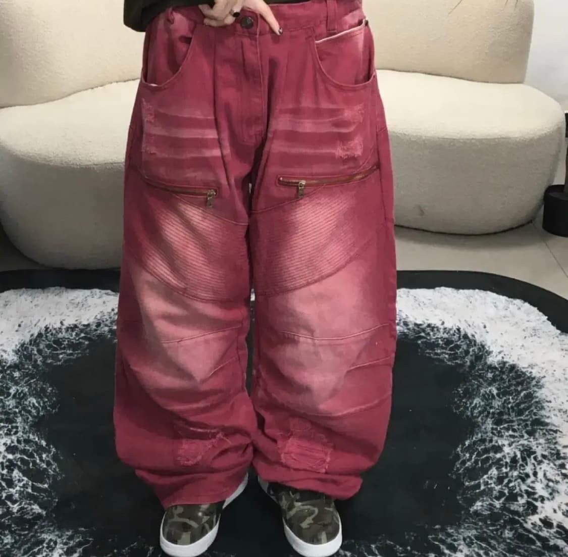빈티지 워싱 핑크 데님 상품이미지1
