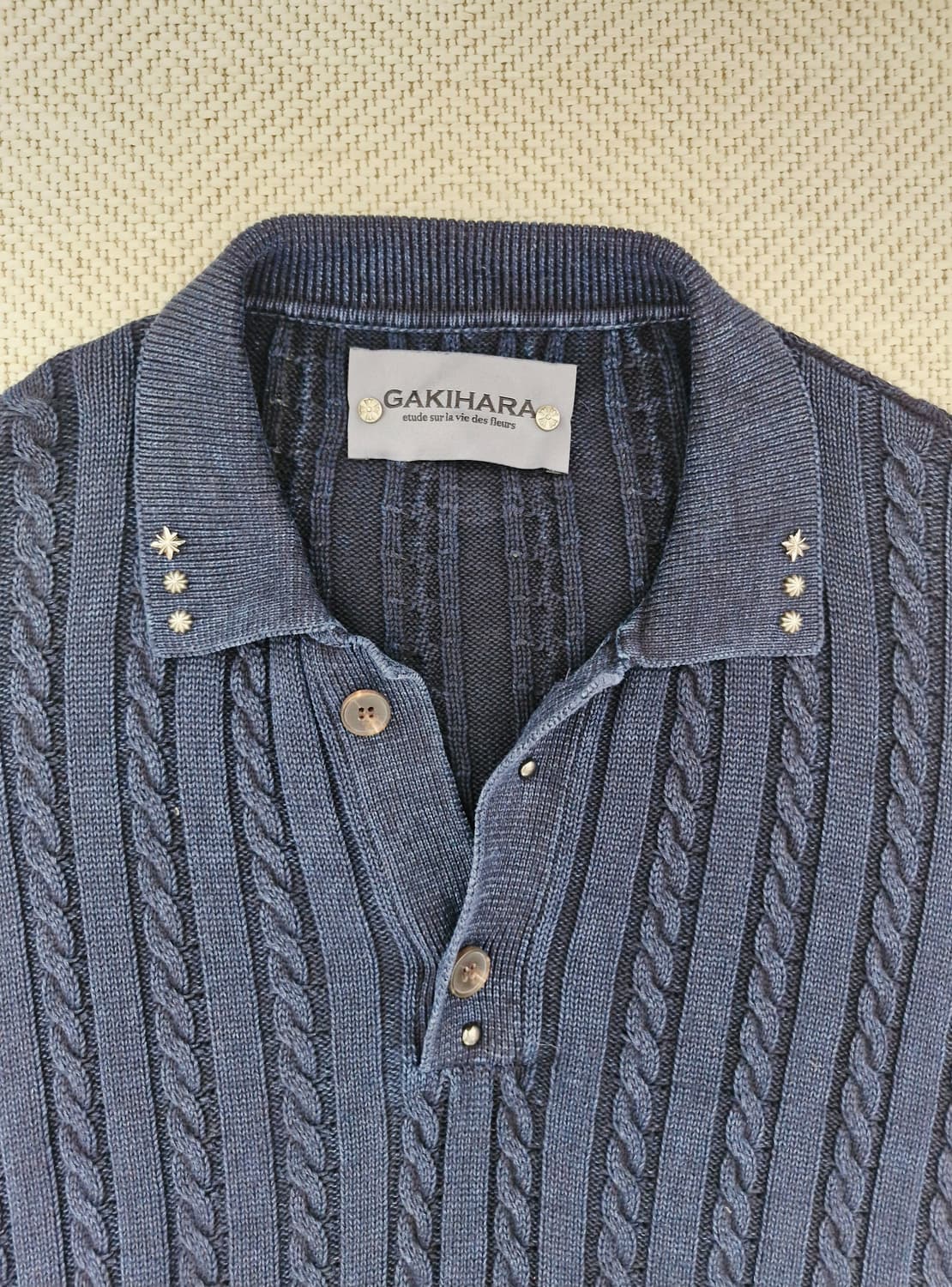 가키하라 웨스턴 워시드 케이블 니트 미착용 상품이미지2