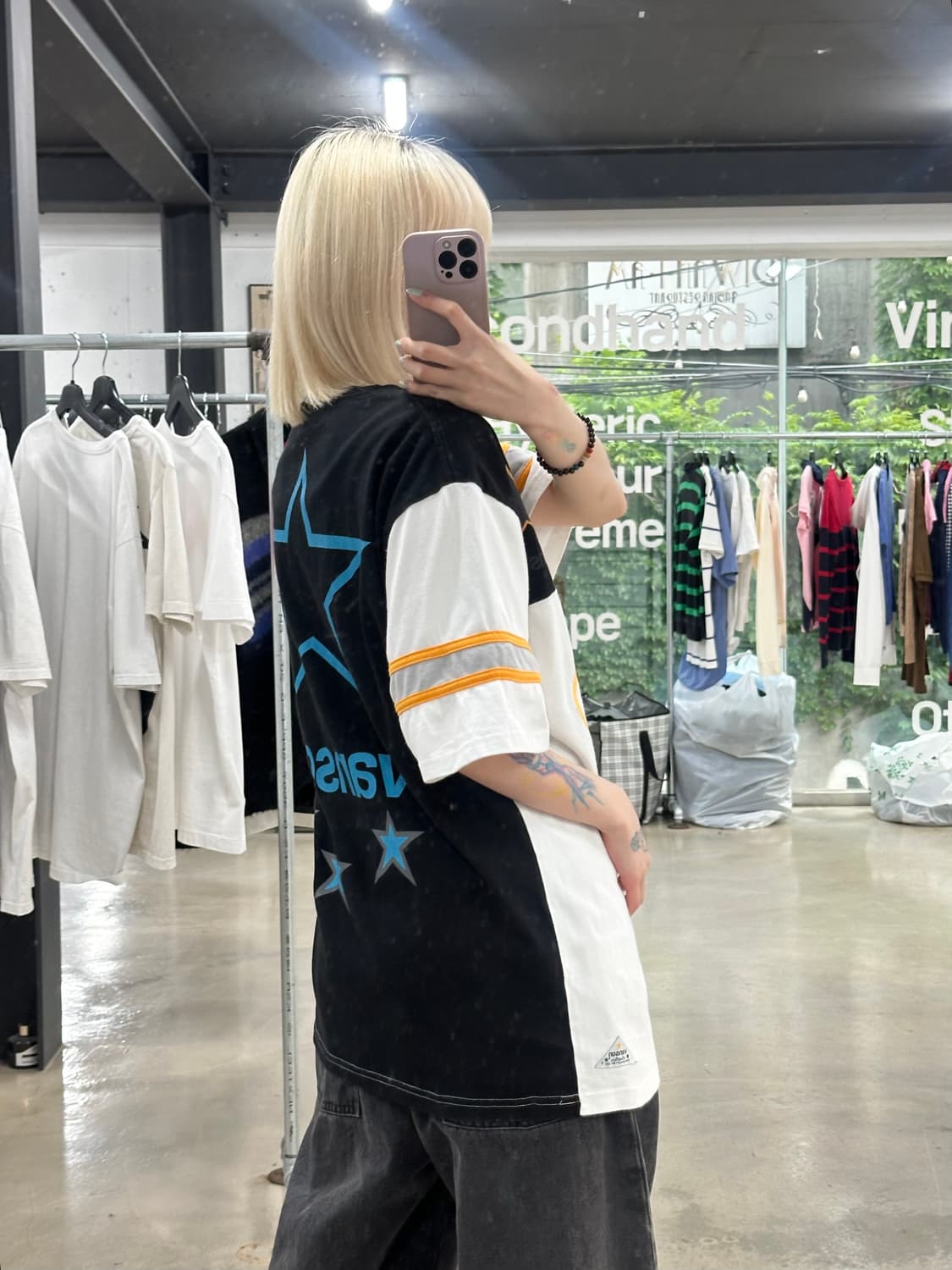 벤슨 로고 자수 별 프린팅 레이싱 반팔티 상품이미지1