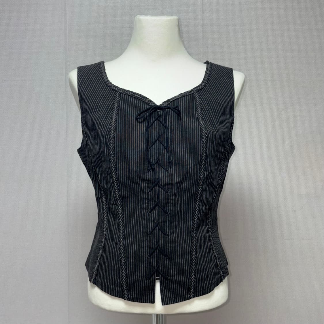 lace up stripe vest 상품이미지1