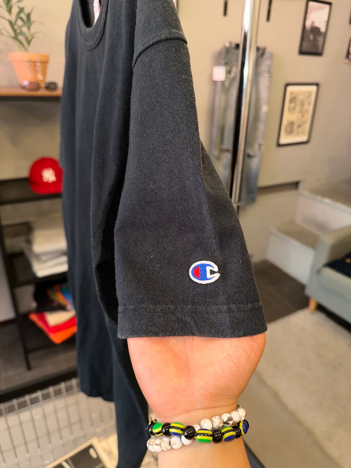 Champion T1011 black pocekt T-shirt 상품이미지7