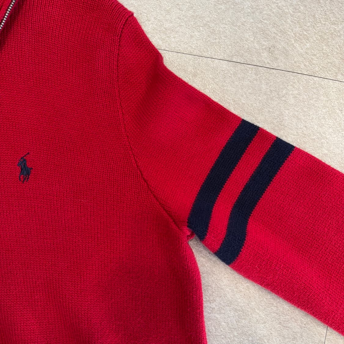 폴로 코튼 반집업 니트 상품이미지4