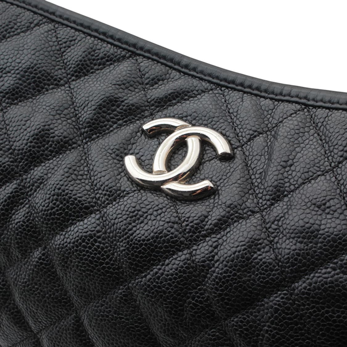 샤넬 은장 CC 블랙 캐비어 퀼팅 체인 숄더백 상품이미지6