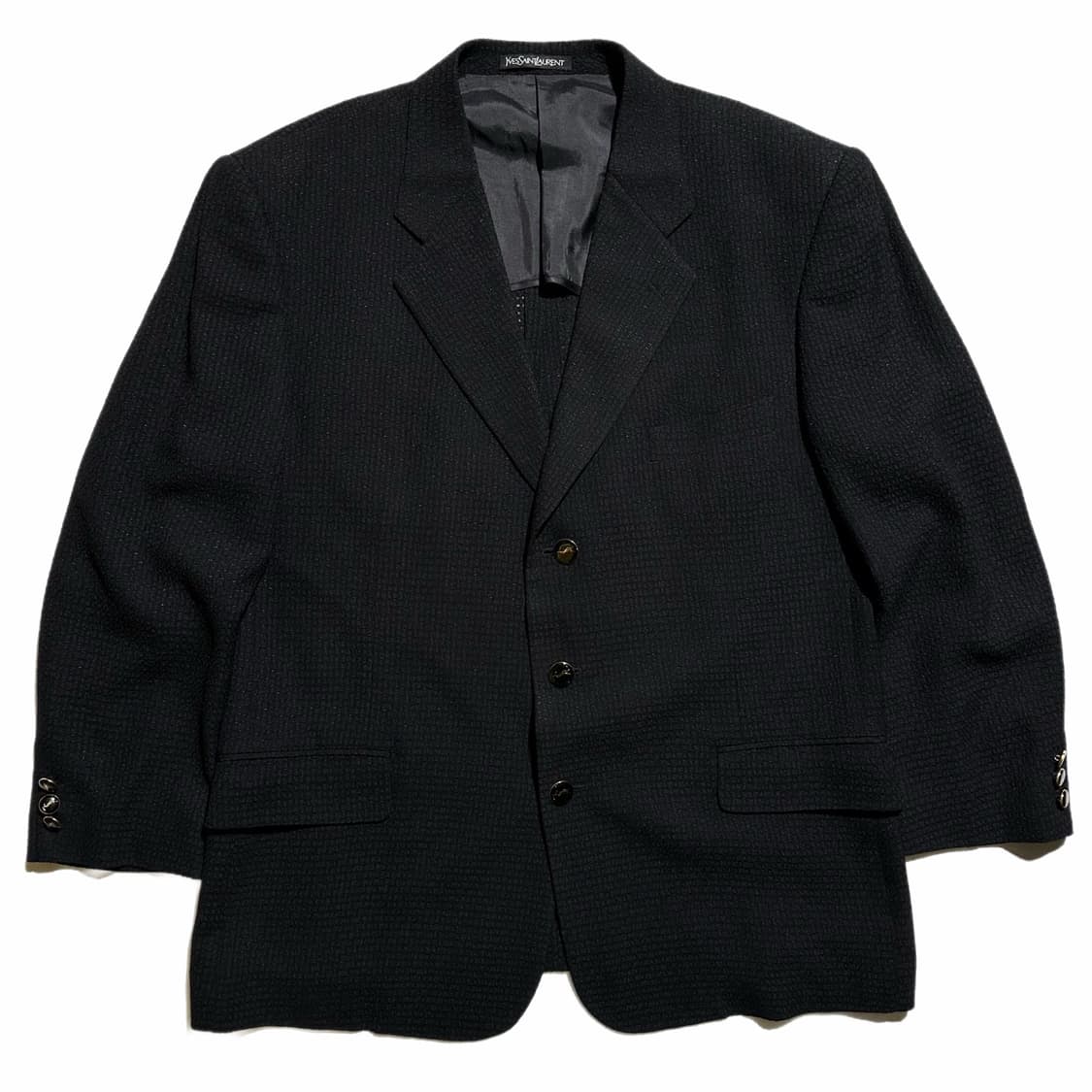 입생로랑 금장 로고 버튼 싱글 패턴 3B 블레이저 상품이미지1