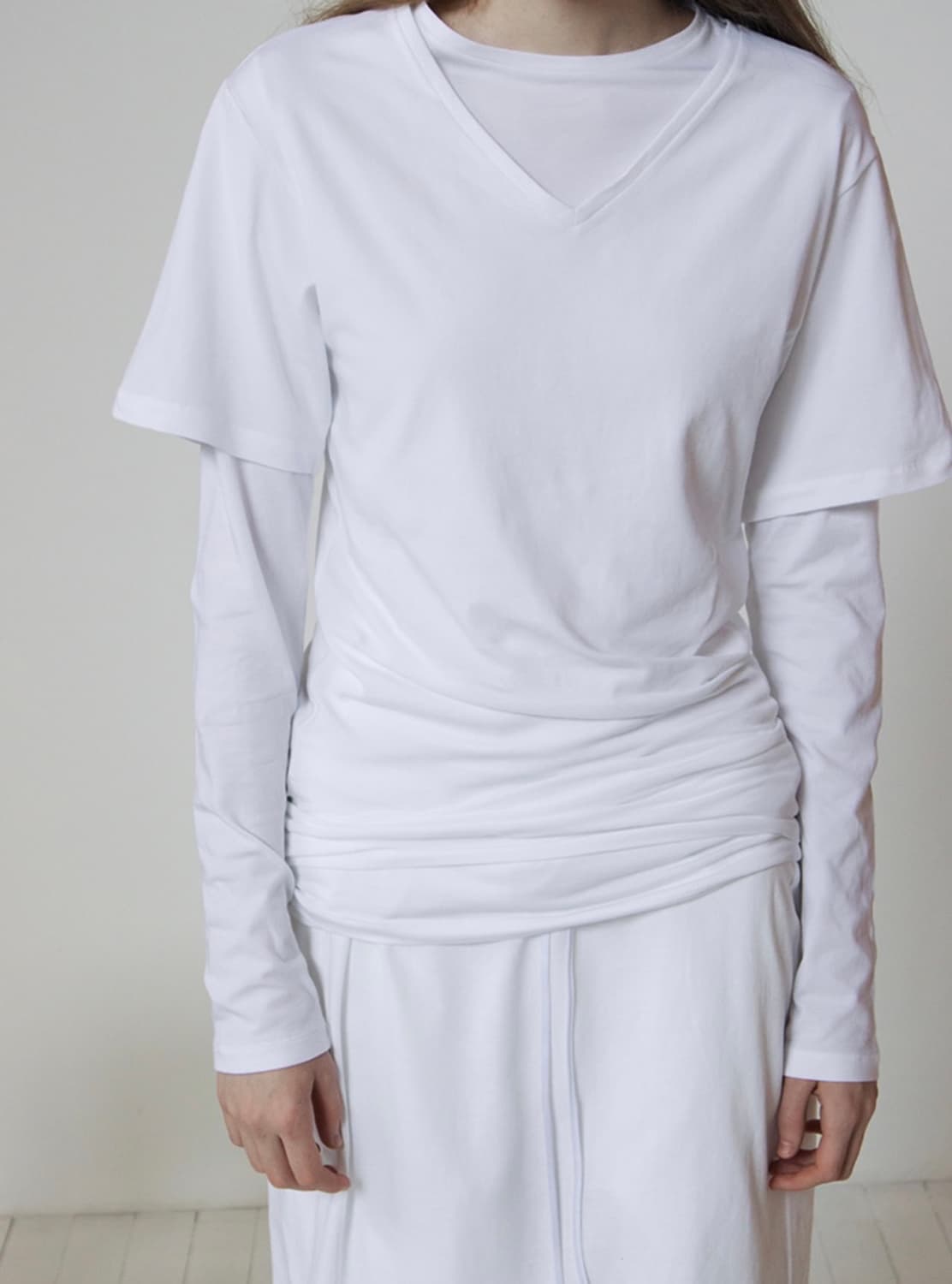 리포스 Slim-Fit Half Sleeve T-Shirt (White) 상품이미지2
