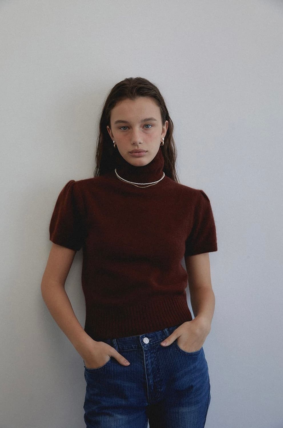 미드나잇모먼트 커브 진주 귀걸이(골드) 상품이미지6