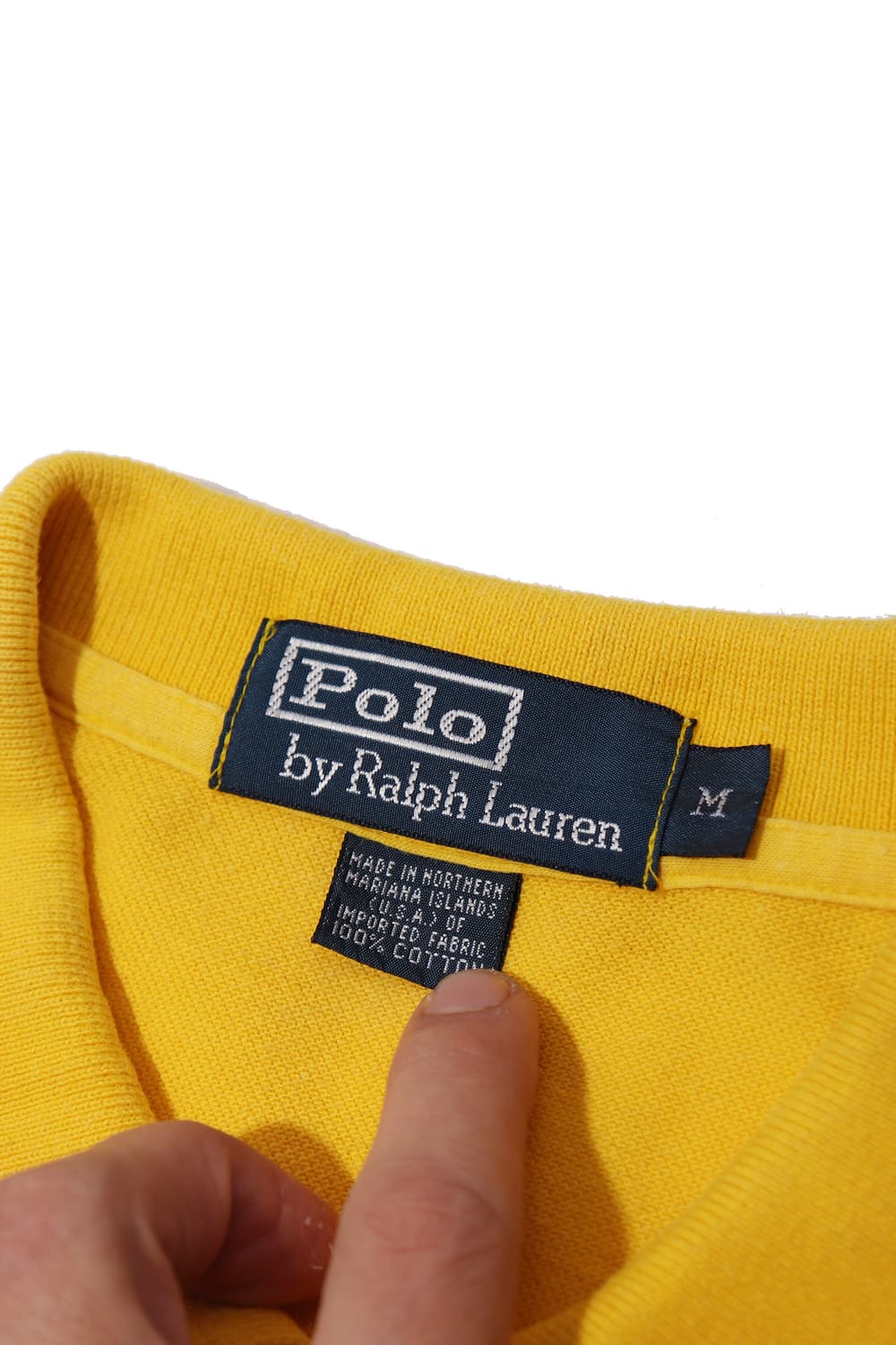 POLO RALPH LAUREN 옐로우 폴로 카라티 size M 상품이미지4